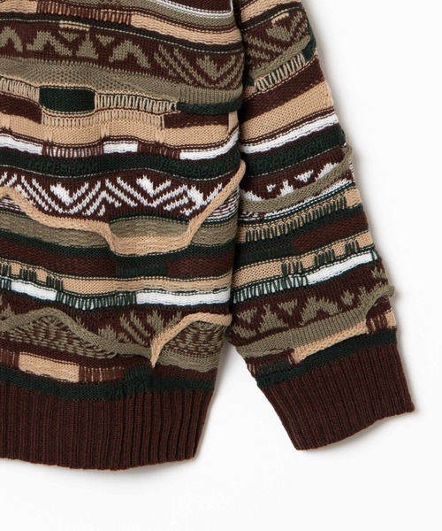 WEGO（ウィゴー）の「WEGO/総柄デザインカーディガン（カーディガン/ボレロ・メンズ・グリーン系その他/ブラック・LARGE/MEDIUM）」の6枚目の写真