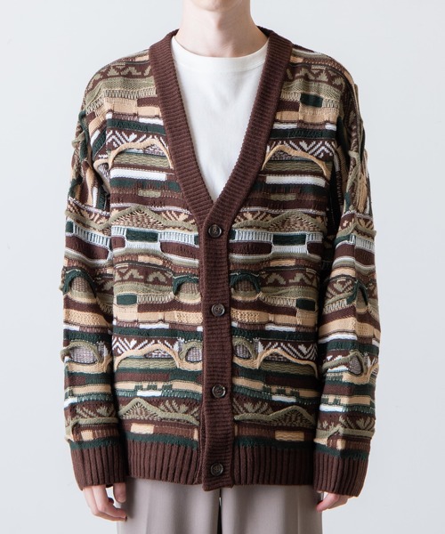 WEGO（ウィゴー）の「WEGO/総柄デザインカーディガン（カーディガン/ボレロ・メンズ・グリーン系その他/ブラック・LARGE/MEDIUM）」の14枚目の写真