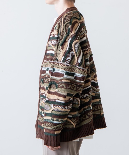 WEGO（ウィゴー）の「WEGO/総柄デザインカーディガン（カーディガン/ボレロ・メンズ・グリーン系その他/ブラック・LARGE/MEDIUM）」の15枚目の写真