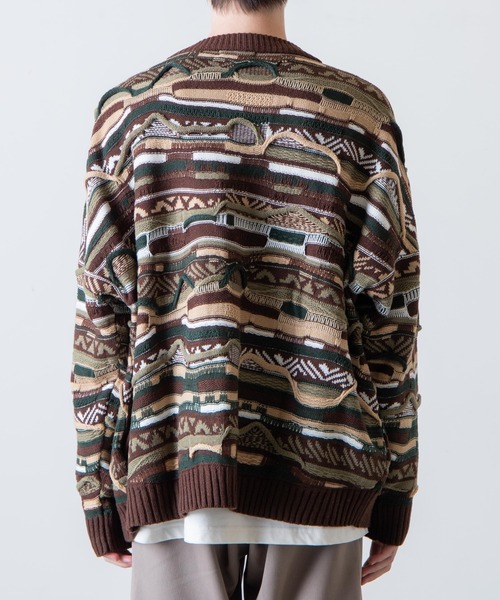 WEGO（ウィゴー）の「WEGO/総柄デザインカーディガン（カーディガン/ボレロ・メンズ・グリーン系その他/ブラック・LARGE/MEDIUM）」の16枚目の写真