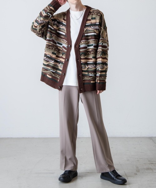 WEGO（ウィゴー）の「WEGO/総柄デザインカーディガン（カーディガン/ボレロ・メンズ・グリーン系その他/ブラック・LARGE/MEDIUM）」の12枚目の写真