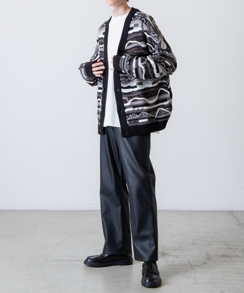 WEGO（ウィゴー）の「WEGO/総柄デザインカーディガン（カーディガン/ボレロ・メンズ・グリーン系その他/ブラック・LARGE/MEDIUM）」の8枚目の写真