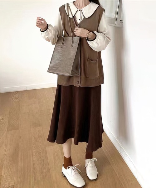 me+em select（ミームセレクト）の「ミニポーチ付きクロコ柄トートバッグ（トートバッグ・レディース・ブラック/ベージュ/ブラウン/アイボリー・FREE）」の17枚目の写真