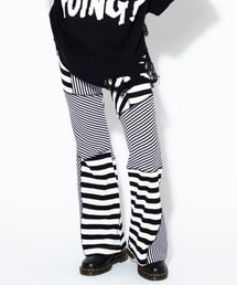 Candy Stripper | RANDOM RIB BORDER EASY FLARE パンツ(その他パンツ)