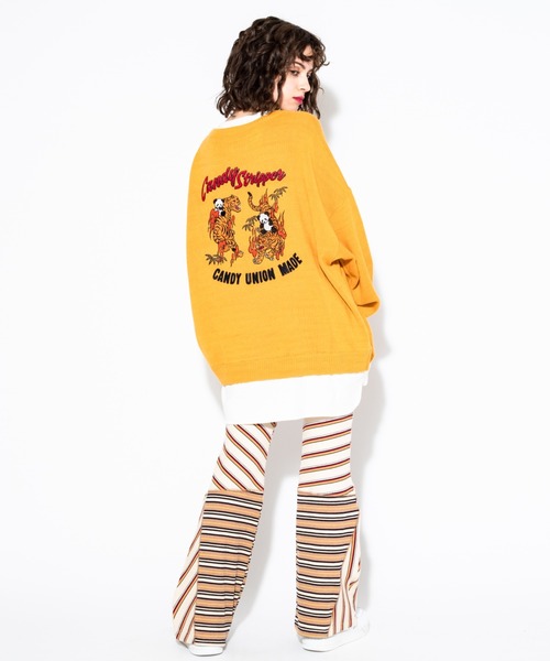 Candy Stripper（キャンディストリッパー）の「RANDOM RIB BORDER EASY FLARE パンツ（その他パンツ・レディース・ベージュ系その他/ブラック/ピンク系その他・2）」の12枚目の写真