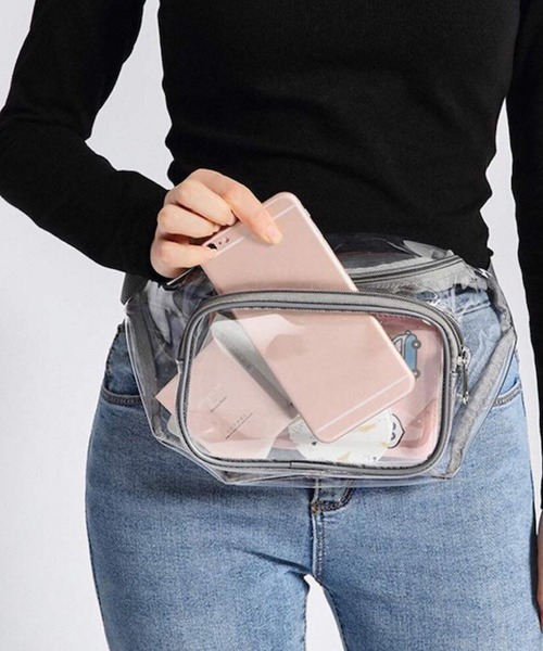 Anuenue（アヌエヌエ）の「クリアビニールウエストバッグ（ボディバッグ/ウエストポーチ・レディース・マルチ/グレー/ブラック/パープル・FREE）」の5枚目の写真
