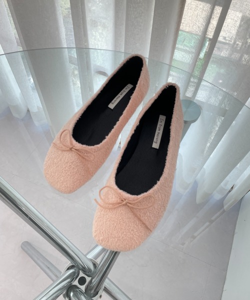 by muni:r（バイ ムニール）の「リボン ラウンドト フラット シューズ（バレエシューズ・レディース・スカイブルー/ブラック/ピンク/イエロー/アイボリー・23.0cm/24.0cm/25.0cm）」の14枚目の写真