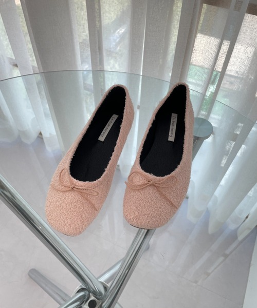 by muni:r（バイ ムニール）の「リボン ラウンドト フラット シューズ（バレエシューズ・レディース・スカイブルー/ブラック/ピンク/イエロー/アイボリー・23.0cm/24.0cm/25.0cm）」の11枚目の写真