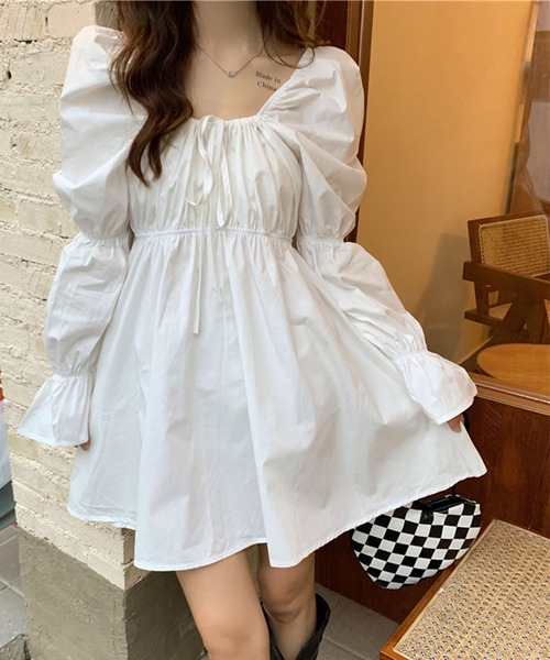 セール キャンディースリーブスクエアネックミニワンピース Zozotown限定 ワンピース Mejane ミージェーン のファッション通販 Zozotown