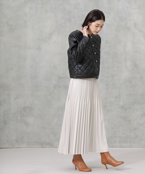 margaux（マルゴー）の「エコレザーキルトジャケット（その他アウター・レディース・ブラック・FREE）」の7枚目の写真