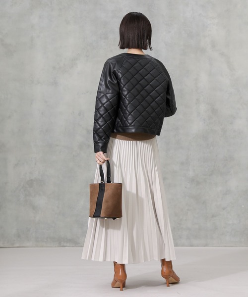 margaux（マルゴー）の「エコレザーキルトジャケット（その他アウター・レディース・ブラック・FREE）」の2枚目の写真