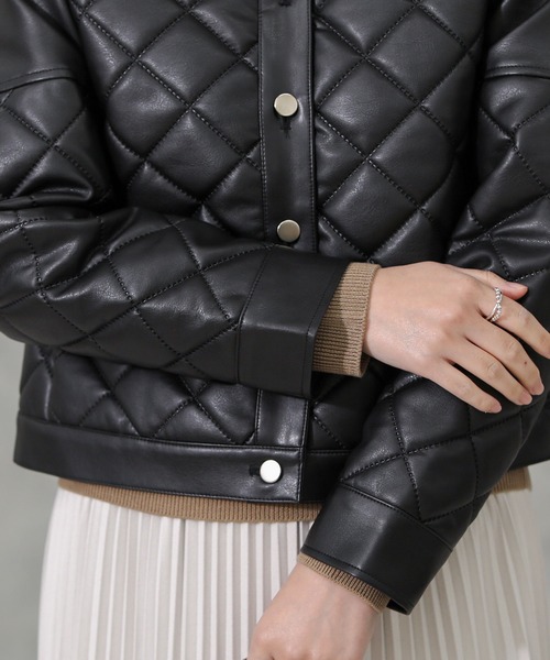 margaux（マルゴー）の「エコレザーキルトジャケット（その他アウター・レディース・ブラック・FREE）」の8枚目の写真