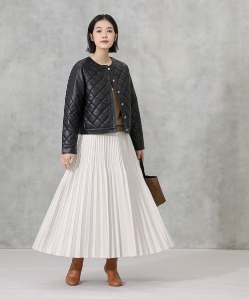 margaux（マルゴー）の「エコレザーキルトジャケット（その他アウター・レディース・ブラック・FREE）」の4枚目の写真