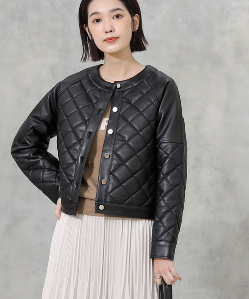 margaux（マルゴー）の「エコレザーキルトジャケット（その他アウター・レディース・ブラック・FREE）」の15枚目の写真