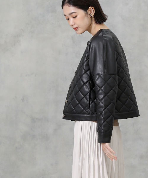 margaux（マルゴー）の「エコレザーキルトジャケット（その他アウター・レディース・ブラック・FREE）」の16枚目の写真