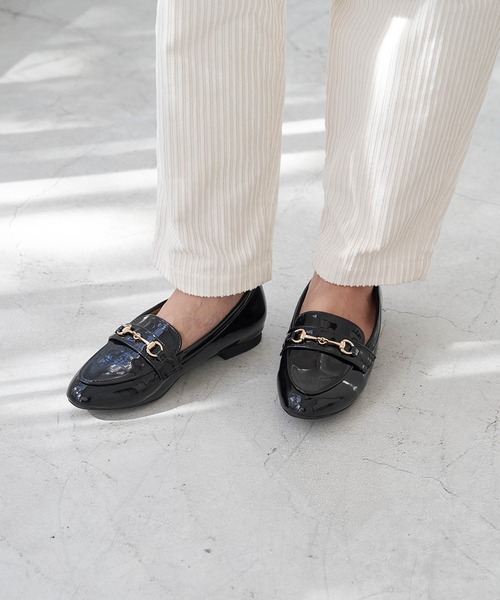 ROPE' PICNIC(ロペピクニック)の「【ROPE' PICNIC PASSAGE byHARUTA】エナメルビット付フラットローファー(ローファー・レディース・ライトグレー/キナリ/ブラック・23.0cm/25.0cm/23.5cm/22.5cm/24.0cm/24.5cm/22cm)」の10枚目の写真