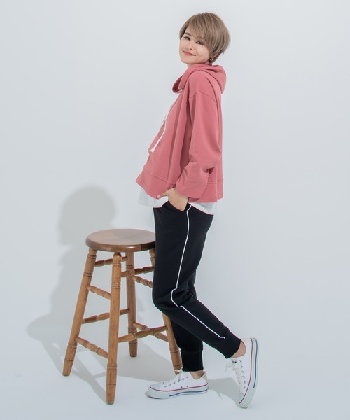 CHOCOA（チョコア）の「ライン紐付パンツ（マタニティウェア/グッズ・レディース・ブラック・FREE）」の2枚目の写真