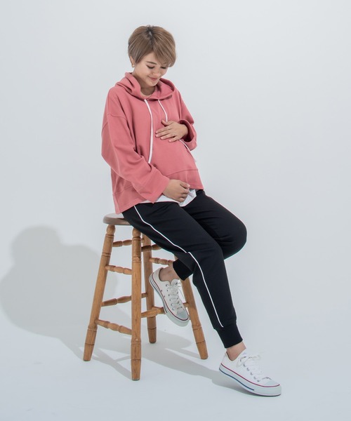 CHOCOA（チョコア）の「ライン紐付パンツ（マタニティウェア/グッズ・レディース・ブラック・FREE）」の11枚目の写真