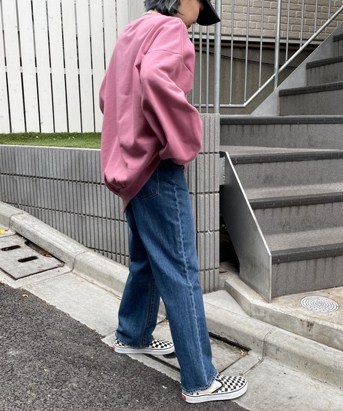 WEGO(ウィゴー)の「WEGO/バルーンシルエットロゴスウェット(スウェット・レディース・ホワイト/ブラック/サックスブルー/ピンク/オートミール・FREE)」の8枚目の写真