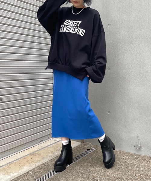 WEGO(ウィゴー)の「WEGO/バルーンシルエットロゴスウェット(スウェット・レディース・ホワイト/ブラック/サックスブルー/ピンク/オートミール・FREE)」の18枚目の写真