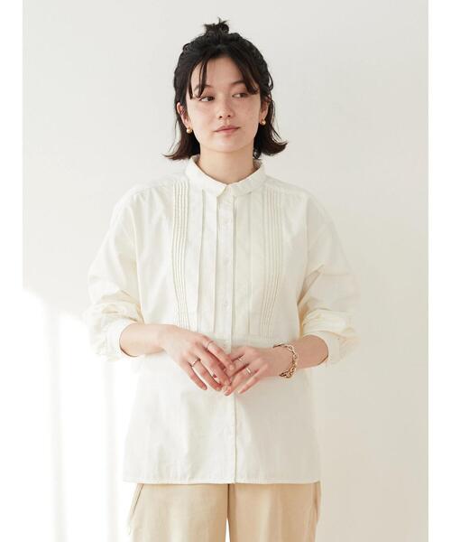 CRAFT STANDARD BOUTIQUE(クラフトスタンダードブティック)の「ピンタックシャツ *(シャツ/ブラウス・レディース・チャコールグレー/アイボリー/グリーン系その他/チェック/ブルー系その他4・FREE)」の6枚目の写真