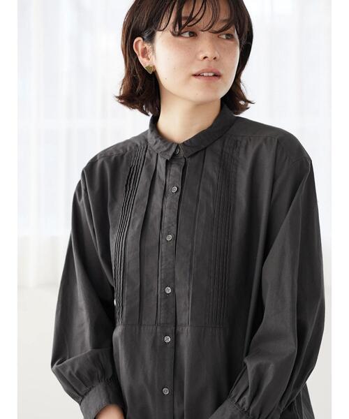 CRAFT STANDARD BOUTIQUE(クラフトスタンダードブティック)の「ピンタックシャツ *(シャツ/ブラウス・レディース・チャコールグレー/アイボリー/グリーン系その他/チェック/ブルー系その他4・FREE)」の7枚目の写真