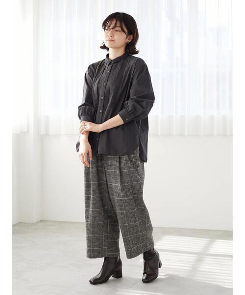 CRAFT STANDARD BOUTIQUE(クラフトスタンダードブティック)の「ピンタックシャツ *(シャツ/ブラウス・レディース・チャコールグレー/アイボリー/グリーン系その他/チェック/ブルー系その他4・FREE)」の8枚目の写真