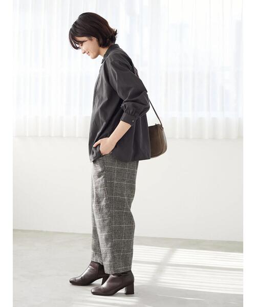 CRAFT STANDARD BOUTIQUE(クラフトスタンダードブティック)の「ピンタックシャツ *(シャツ/ブラウス・レディース・チャコールグレー/アイボリー/グリーン系その他/チェック/ブルー系その他4・FREE)」の9枚目の写真