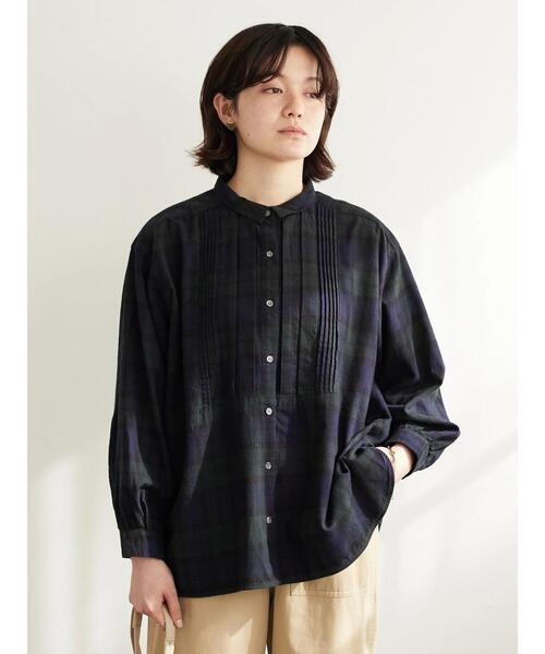 CRAFT STANDARD BOUTIQUE(クラフトスタンダードブティック)の「ピンタックシャツ *(シャツ/ブラウス・レディース・チャコールグレー/アイボリー/グリーン系その他/チェック/ブルー系その他4・FREE)」の11枚目の写真