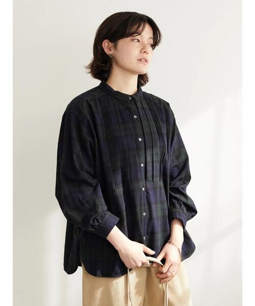 CRAFT STANDARD BOUTIQUE(クラフトスタンダードブティック)の「ピンタックシャツ *(シャツ/ブラウス・レディース・チャコールグレー/アイボリー/グリーン系その他/チェック/ブルー系その他4・FREE)」の12枚目の写真
