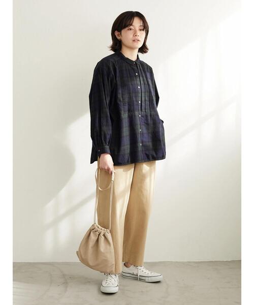 CRAFT STANDARD BOUTIQUE(クラフトスタンダードブティック)の「ピンタックシャツ *(シャツ/ブラウス・レディース・チャコールグレー/アイボリー/グリーン系その他/チェック/ブルー系その他4・FREE)」の14枚目の写真