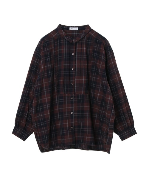 CRAFT STANDARD BOUTIQUE(クラフトスタンダードブティック)の「ピンタックシャツ *(シャツ/ブラウス・レディース・チャコールグレー/アイボリー/グリーン系その他/チェック/ブルー系その他4・FREE)」の1枚目の写真