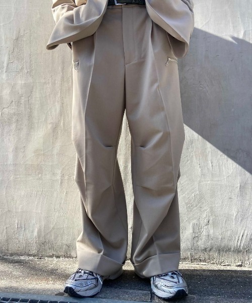 DANKE SCHON（ダンケシェーン）の「DankeSchon/ダンケシェーン/ジップパンツ（スラックス・メンズ・ブラック/ベージュ・MEDIUM/LARGE）」の2枚目の写真