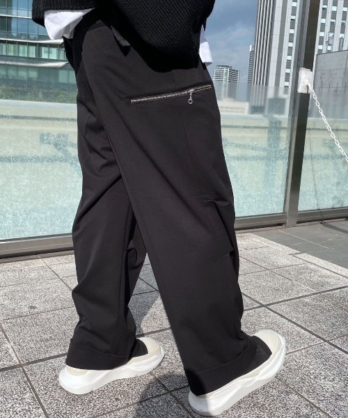 DANKE SCHON（ダンケシェーン）の「DankeSchon/ダンケシェーン/ジップパンツ（スラックス・メンズ・ブラック/ベージュ・MEDIUM/LARGE）」の5枚目の写真