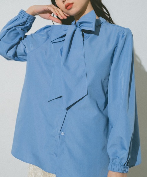 ダブルボウタイブラウス/前後2WAY着用可能/ボウタイアレンジでマルチ