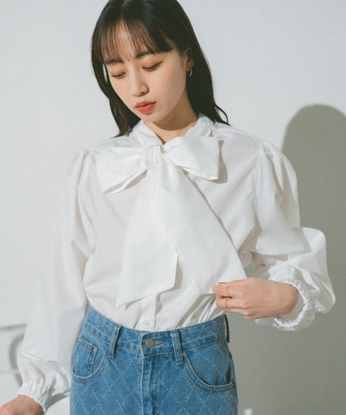 25SS Theory Open Nk Tie Blouse ボウタイブラウス 25SS Theory Open Nk Tie Blouse ボウタイブラウス