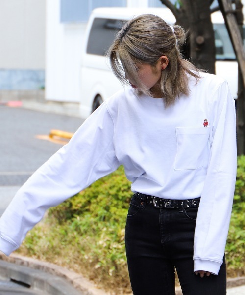 NESTA BRAND(ネスタブランド)の「ヘビーウエイトライオン刺繍ポケロンTEE(Tシャツ/カットソー・メンズ・ホワイト/ブラック/ベージュ・M/L/XXL/XL)」の2枚目の写真