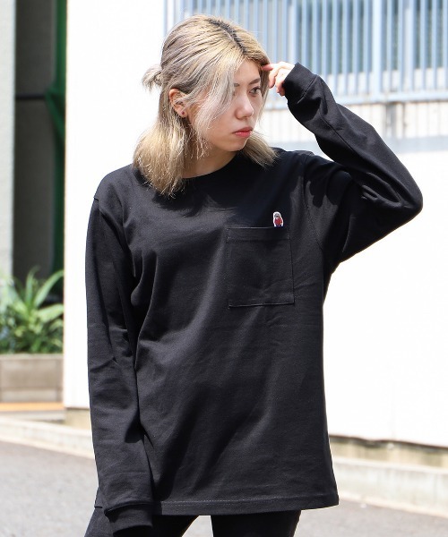 NESTA BRAND(ネスタブランド)の「ヘビーウエイトライオン刺繍ポケロンTEE(Tシャツ/カットソー・メンズ・ホワイト/ブラック/ベージュ・M/L/XXL/XL)」の3枚目の写真