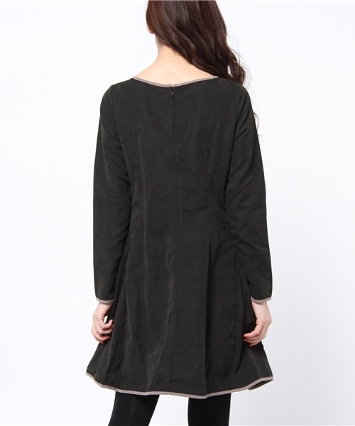 OUTLET（アウトレット）の「【Ciaopanic】ピーチ起毛前結ビワンピース（ワンピース・レディース・ブラック/モスグリーン/ネイビー・FREE）」の6枚目の写真