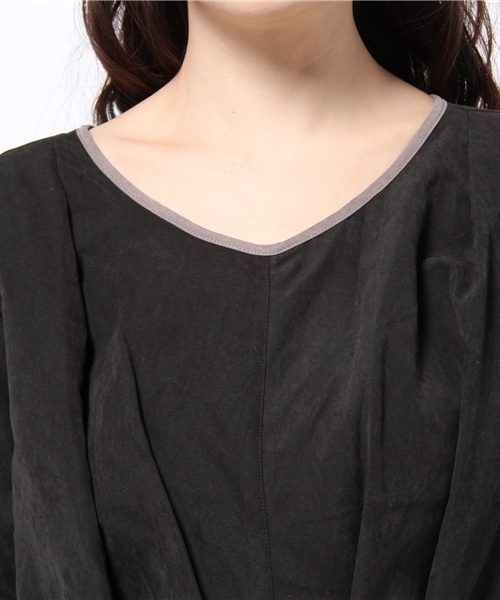 OUTLET（アウトレット）の「【Ciaopanic】ピーチ起毛前結ビワンピース（ワンピース・レディース・ブラック/モスグリーン/ネイビー・FREE）」の8枚目の写真
