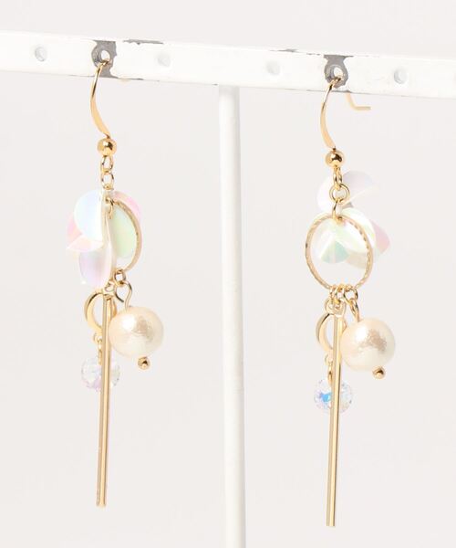 tone(トーン)の「【PetitBonheur accessories】シャラバー(MA)(ピアス(両耳用)・レディース・ホワイト・FREE)」の1枚目の写真