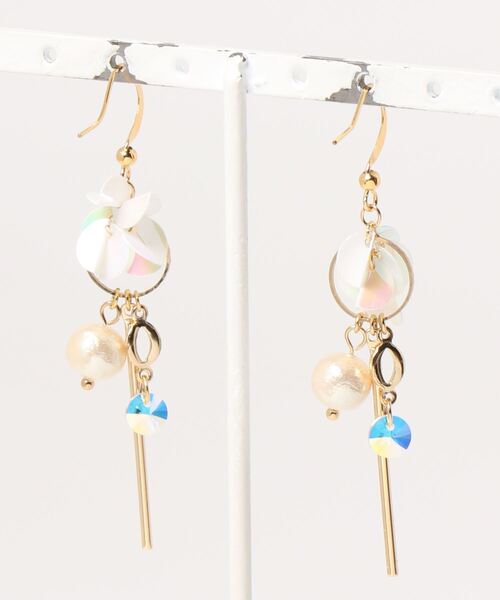 tone(トーン)の「【PetitBonheur accessories】シャラバー(MA)(ピアス(両耳用)・レディース・ホワイト・FREE)」の2枚目の写真