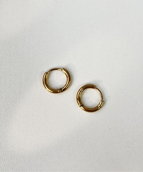 セール 金属アレルギー対応 ワンタッチ シンプル フープピアス サージカルステンレス 316l ピアス 両耳用 Cemonemo セモネモ のファッション通販 Zozotown