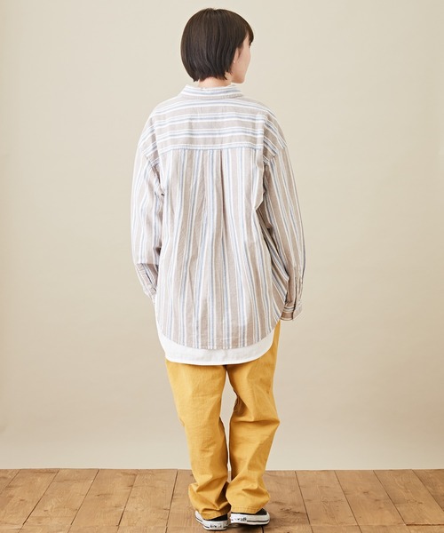 CUBE SUGAR(キューブシュガー)の「空紡糸 レギュラーカラー 長袖 チェックシャツ(シャツ/ブラウス・レディース・ベージュ/グリーン/マルチ/ラベンダー・M)」の22枚目の写真