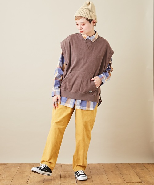 CUBE SUGAR(キューブシュガー)の「空紡糸 レギュラーカラー 長袖 チェックシャツ(シャツ/ブラウス・レディース・ベージュ/グリーン/マルチ/ラベンダー・M)」の15枚目の写真