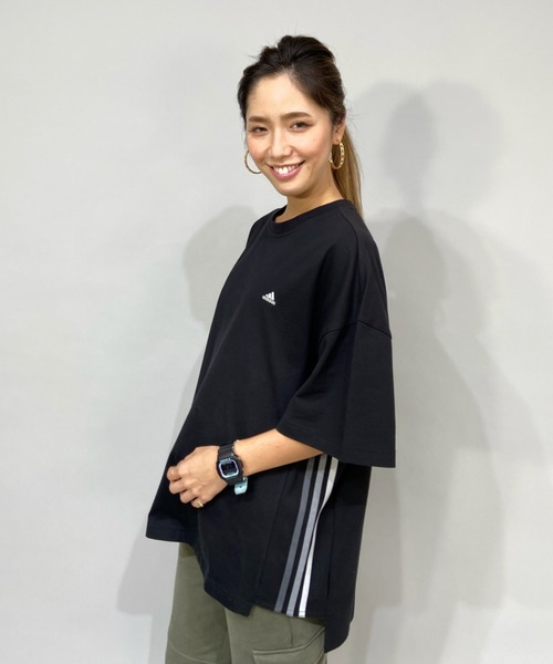 adidas/アディダス ビッグシルエット スリーストライプス サイドテープTシャツ LOS94 adidas/アディダス ビッグシルエット スリーストライプス サイドテープTシャツ LOS94