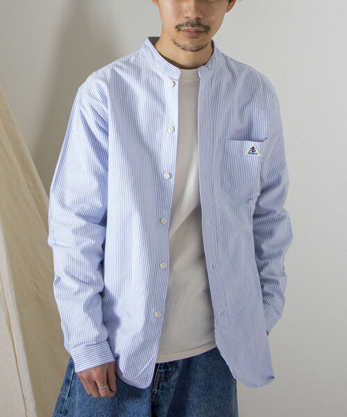 GEVACO(ゲバコ)の「【GEVACO/ゲバコ】バンドカラーOX ロングスリーブシャツ(シャツ/ブラウス・メンズ・ブルー系その他3/オフホワイト/ネイビー・SMALL/MEDIUM/LARGE)」の11枚目の写真