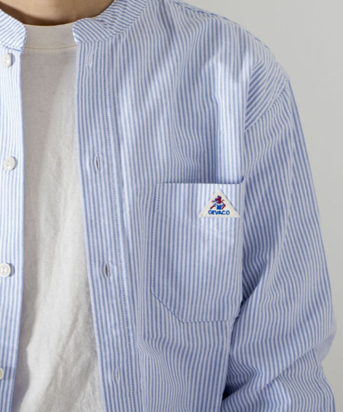 GEVACO(ゲバコ)の「【GEVACO/ゲバコ】バンドカラーOX ロングスリーブシャツ(シャツ/ブラウス・メンズ・ブルー系その他3/オフホワイト/ネイビー・SMALL/MEDIUM/LARGE)」の12枚目の写真