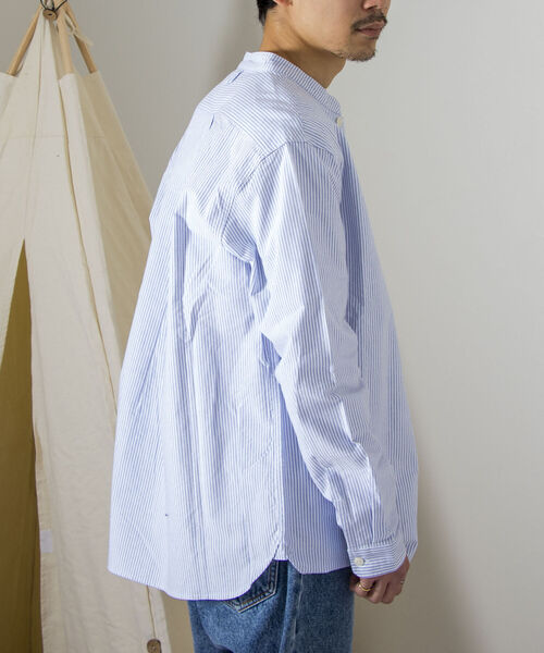 GEVACO(ゲバコ)の「【GEVACO/ゲバコ】バンドカラーOX ロングスリーブシャツ(シャツ/ブラウス・メンズ・ブルー系その他3/オフホワイト/ネイビー・SMALL/MEDIUM/LARGE)」の15枚目の写真