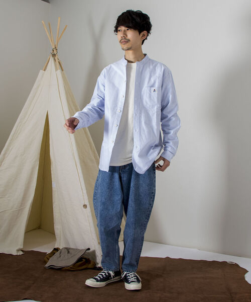 GEVACO(ゲバコ)の「【GEVACO/ゲバコ】バンドカラーOX ロングスリーブシャツ(シャツ/ブラウス・メンズ・ブルー系その他3/オフホワイト/ネイビー・SMALL/MEDIUM/LARGE)」の17枚目の写真